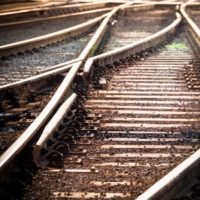 train tracks at a switch location