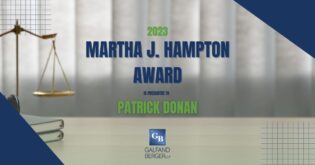 Attorney Patrick Donan receives the Martha J. Hampton award for his work in Workers' Comp law