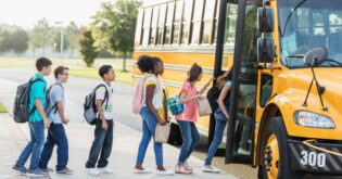 school bus picking up students