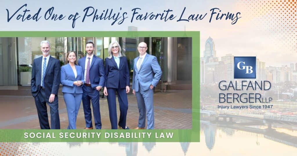 Galfand Berger LLP has been honored with the Silver Award for Social Security Disability Law in the Philadelphia Inquirer 2025 “Philly Favorites” contest.